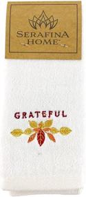 img 2 attached to 🌾 Exquisite Decorative Harvest Fingertip Towels: Luxuriously Embroidered Golden Wheat with Grateful and Blessed on Plush Ivory White, 2 Piece Set, 11" x 18" Inch (Thankful)