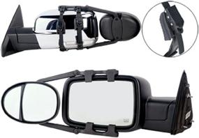 img 1 attached to 🔍 Fit System (3990) Dual Lens Universal Towing Mirror - Ratchet Mount, Pair, 5"x 7