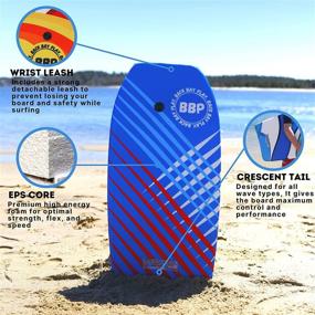 img 2 attached to 🏄 Back Bay Play 33-41" Body Board with EPS Core & Wrist Leash - Beach Accessories for Adults & Kids, Outdoor Fun for all Ages!