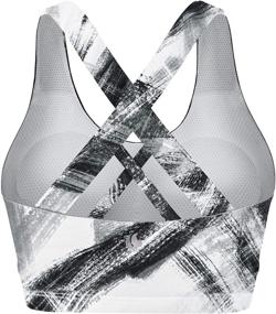 img 4 attached to Ultimate Performance: High-Support Criss-Cross Sports Bras for Women - Perfect for Running, Yoga & Workouts - Padded & Comfortable