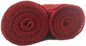 img 1 attached to Red Burlap Craft Ribbon Roll (5.5 in Wide x 15 Ft Long) - Pack of 2: Perfect for DIY Crafts and Decorations