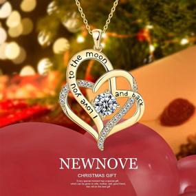 img 1 attached to 💕 NEWNOVE Sterling Silver Heart Necklace for Women - I Love You to the Moon and Back Jewelry for Christmas, Birthday, Anniversary - Gifts for Women, Mom, Wife, Girlfriend, Her