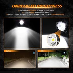 img 2 attached to Enhanced Auxbeam 4 Inch Round Driving Lights, Offroad LED Light Pods 36W Spot Lights LED Work Fog Lights with Wiring Harness – Perfect Fit for Jeep, Truck, SUV, Motorcycle, and UTV (White Beam)