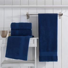 img 1 attached to 🛁 Ephesos Ephes Collection 27"x54" Bath Towels Set - Premium Quality, Ideal for Daily Bathroom Use, 100% Cotton (Navy Blue, Set of 4)