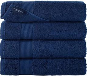 img 2 attached to 🛁 Ephesos Ephes Collection 27"x54" Bath Towels Set - Premium Quality, Ideal for Daily Bathroom Use, 100% Cotton (Navy Blue, Set of 4)