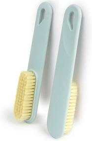 img 2 attached to 👞 Everests Boot Brush - Comfortable Plastic Handle Clothes Cleaner Shoes Scrubbing Soft Cleaning Brush (Light Blue, 2 Pack): The Ideal Cleaning Solution for Dirty Shoes