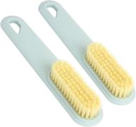 👞 everests boot brush - comfortable plastic handle clothes cleaner shoes scrubbing soft cleaning brush (light blue, 2 pack): the ideal cleaning solution for dirty shoes logo