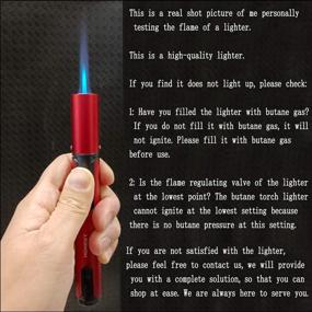 img 1 attached to 🔥 Butane Torch Lighter with Long Flexible Adjustable Pen for Weed Fireplace Kitchen BBQ Camping - Windproof Jet Flame Multipurpose Lighter for Men's Gifts - Red (Gas not Included)