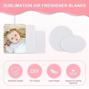 img 2 attached to 🚗 DIY Air Freshener Blanks - Sublimation Scented Sheets for Cars, Travel, Heat Press Ornaments - Polyester Laser Cut Blanks with Elastic Cord - 4 Styles (50 Pieces)