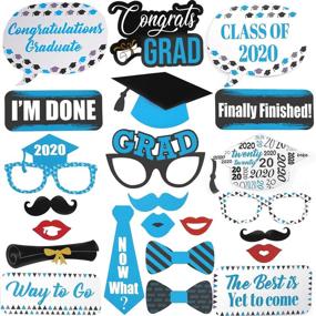 img 4 attached to 🎓 2020 Graduation Photo Booth Props Blue - Graduation Decorations - Graduation Party Supplies, Photo Booth Props Graduation Party Decorations, Class of 2020 Graduation Photo Props Blue and Gold