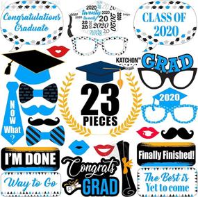 img 1 attached to 🎓 2020 Graduation Photo Booth Props Blue - Graduation Decorations - Graduation Party Supplies, Photo Booth Props Graduation Party Decorations, Class of 2020 Graduation Photo Props Blue and Gold