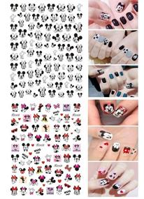 img 1 attached to Mickey & Minnie Mouse Designer Nail Art Stickers: 3D Self Adhesive Decals for DIY Nail Designs (6 PCS)