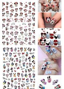 img 2 attached to Mickey & Minnie Mouse Designer Nail Art Stickers: 3D Self Adhesive Decals for DIY Nail Designs (6 PCS)