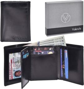 img 4 attached to 🎩 Genuine Leather Trifold Vintage Men's Accessories by Valenchi