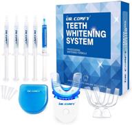 🦷 professional teeth whitening kit - dr. comfy with led accelerator light, 4x teeth whitening gel (35% carbamide peroxide), desensitizing gel for sensitive teeth and gums, trays and case - effective teeth whitener logo