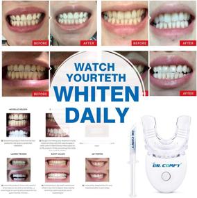 img 3 attached to 🦷 Professional Teeth Whitening Kit - Dr. Comfy with LED Accelerator Light, 4X Teeth Whitening Gel (35% Carbamide Peroxide), Desensitizing Gel for Sensitive Teeth and Gums, Trays and Case - Effective Teeth Whitener
