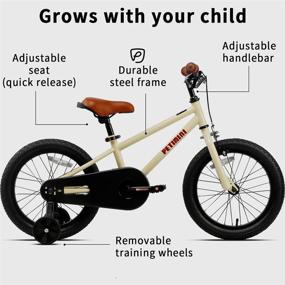 img 2 attached to 🚲 Premium Petimini Kids Bike: BMX Style Bicycles for Boys and Girls, 2-9 Years Old, with Training Wheels - 12, 14, 16, 18 Inch and Multiple Colors