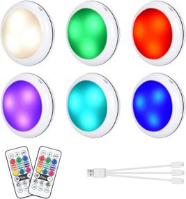 img 4 attached to Enhance Your Space with Rechargeable Puck Lights: 16 Colors, Dimmable LED Under Cabinet Lights - Perfect for Kitchen, Bookcase, Showcase, Pantry - 6 Pack