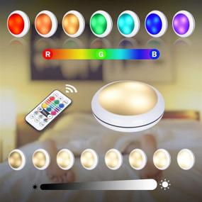 img 3 attached to Enhance Your Space with Rechargeable Puck Lights: 16 Colors, Dimmable LED Under Cabinet Lights - Perfect for Kitchen, Bookcase, Showcase, Pantry - 6 Pack