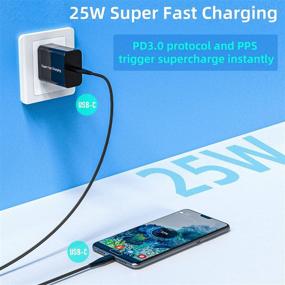 img 3 attached to 🔌 Powerful 25W USB C Charger for Samsung Galaxy S21/S21 Plus/S21 Ultra FE/A52 5G/S10 S10E S10+ S9,A32 A42 A12 A22 A82,A51 A21,Pixel 4A 5 4 3A XL - Fast PD Charging Block Wall Power Adapter + 5.5FT Cable