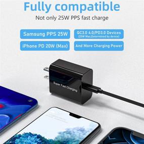 img 2 attached to 🔌 Powerful 25W USB C Charger for Samsung Galaxy S21/S21 Plus/S21 Ultra FE/A52 5G/S10 S10E S10+ S9,A32 A42 A12 A22 A82,A51 A21,Pixel 4A 5 4 3A XL - Fast PD Charging Block Wall Power Adapter + 5.5FT Cable