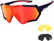 🕶️ polarized sports sunglasses cycling glasses with 3 interchangeable lenses - ideal for cycling, baseball, fishing, skiing, running, golf logo