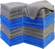 🏠 prohomtex microfiber cleaning towels: set of 24 for house, office & auto - dark grey & dark blue (12" x 12") logo