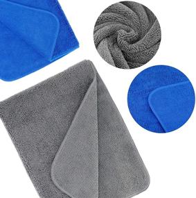 img 3 attached to 🏠 ProHomTex Microfiber Cleaning Towels: Set of 24 for House, Office & Auto - Dark Grey & Dark Blue (12" x 12")