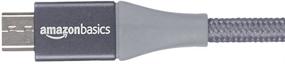 img 3 attached to 🔌AmazonBasics Двойной плетеный нейлон USB 2.0 A кабель до Micro B, 1 фут - темно-серый