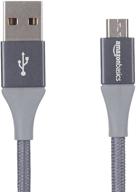 🔌amazonbasics двойной плетеный нейлон usb 2.0 a кабель до micro b, 1 фут - темно-серый логотип