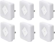 🔌 amazon basics led plug-in night light with dusk to dawn sensor - square, 6-pack: dual dimming for bedroom, hallway, stairs логотип