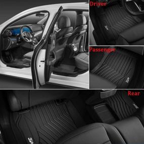 img 1 attached to 🚗 Custom Fit TPE All Weather Floor Mats for Benz CLA 2014-2019 - Full Set Car Mats Black - 1st and 2nd Row