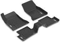 🚗 custom fit tpe all weather floor mats for benz cla 2014-2019 - full set car mats black - 1st and 2nd row logo