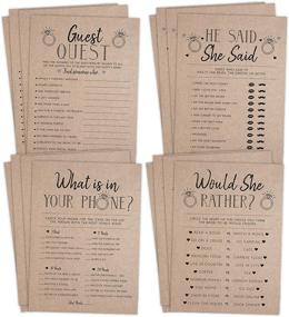 img 3 attached to Bridal Shower Bachelorette Game Bundle: Rustic Kraft, He Said She Said, Find The Guest Quest, Would She Rather, What's In Your Phone Game - 25 Games Each!