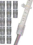 💡 griver 4 pin led connector for waterproof 5050 led strip light - quick strip to wire connection (pack of 12 - 4-pin connectors) logo