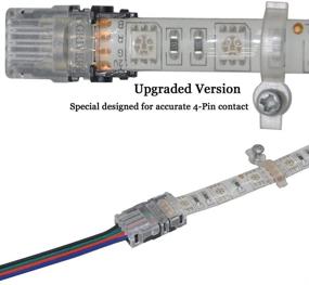 img 1 attached to 💡 GRIVER 4-контактный разъем LED для водонепроницаемой светодиодной ленты 5050 - Быстрое подключение ленты к проводу (Набор из 12 штук - 4-контактных разъема)