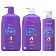 🥑 aussie miracle moist shampoo, 3 minute miracle deep conditioner bundle | avocado & australian jojoba oil | paraben-free, white, citrus | 3-piece hair treatment set logo
