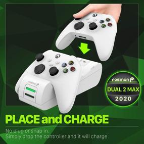 img 3 attached to Fosmon Dual 2 MAX Charger for Xbox Series X/S (2020) & Xbox One Controllers - High Speed Docking & Rechargeable Battery Packs - White