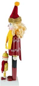 img 3 attached to 🎄 Clever Creations Traditional Wooden Nutcracker, 14 Inch Mother and Child design - Festive Christmas Décor, Ideal for Shelves and Tables