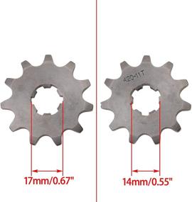 img 2 attached to 🏍️ WOOSTAR Мотоцикл 420-11T Передний звездочка 17 мм - Идеально подходит для детских мотоциклов, питбайков, минибайков, квадроциклов и мопедов объемом 50cc, 70cc, 90cc, 110cc, 125cc.