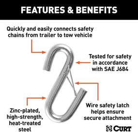 img 2 attached to 🔗 CURT 81840 0.40625-Inch Certified Trailer Safety Chain S-Hook with Latch, 3,500 lbs