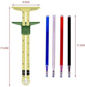 img 3 attached to 📏 WXJ13 T-Shaped Sliding Gauge Sewing Measuring Tool with 4 Heat Erase Pens in 5 Colors for Fabric, 5-in-1 Sewing Ruler for Accurate Button Hole Marking and Seam Allowance Gauge
