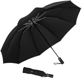 img 4 attached to LANBRELLA Compact Travel Umbrella: Unbeatable Windproof Protection with Folding Convenience