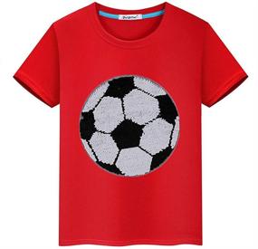 img 4 attached to Sequin T Shirt Football Reversible Sequins Boys' Clothing