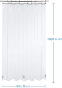 img 3 attached to 🚿 AmazerBath Heavy Duty Crystal Clear Shower Curtain Liner - 12 Gauge Thickness, Waterproof, 72 x 72 Inches