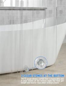 img 2 attached to 🚿 AmazerBath Heavy Duty Crystal Clear Shower Curtain Liner - 12 Gauge Thickness, Waterproof, 72 x 72 Inches