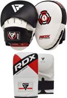 🥊 ultimate rdx boxing pads and gloves set: superior hook and jab target focus mitts with punching gloves for mma, muay thai, kickboxing, martial arts, karate training & padded coaching strike shield logo