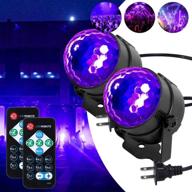 🎆 lunsy black light 6w uv disco ball led party lights: sound activated remote control dj lighting - 7 modes stage par light for uv party halloween birthday parties dj bar xmas and more (2 pcs) логотип