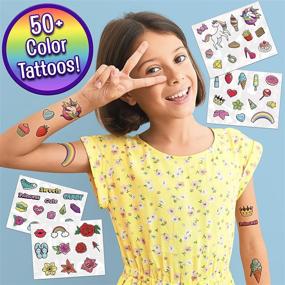 img 2 attached to ✨ Celebrate Your Inner Sparkle with Creative Kids Temporary Body Glitter Tattoo Kit - 150+ Tattoos for Girls, Glitter Art Stencils, Brushes, and Glue: Perfect Birthday Party Craft Gifts for Girls Teen Tween Ages 6+