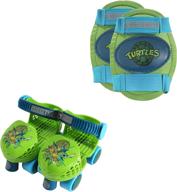 🐢 get turtle-powered fun with playwheels teenage mutant ninja turtles roller skates and knee pads in green/blue, junior size 6-12 логотип